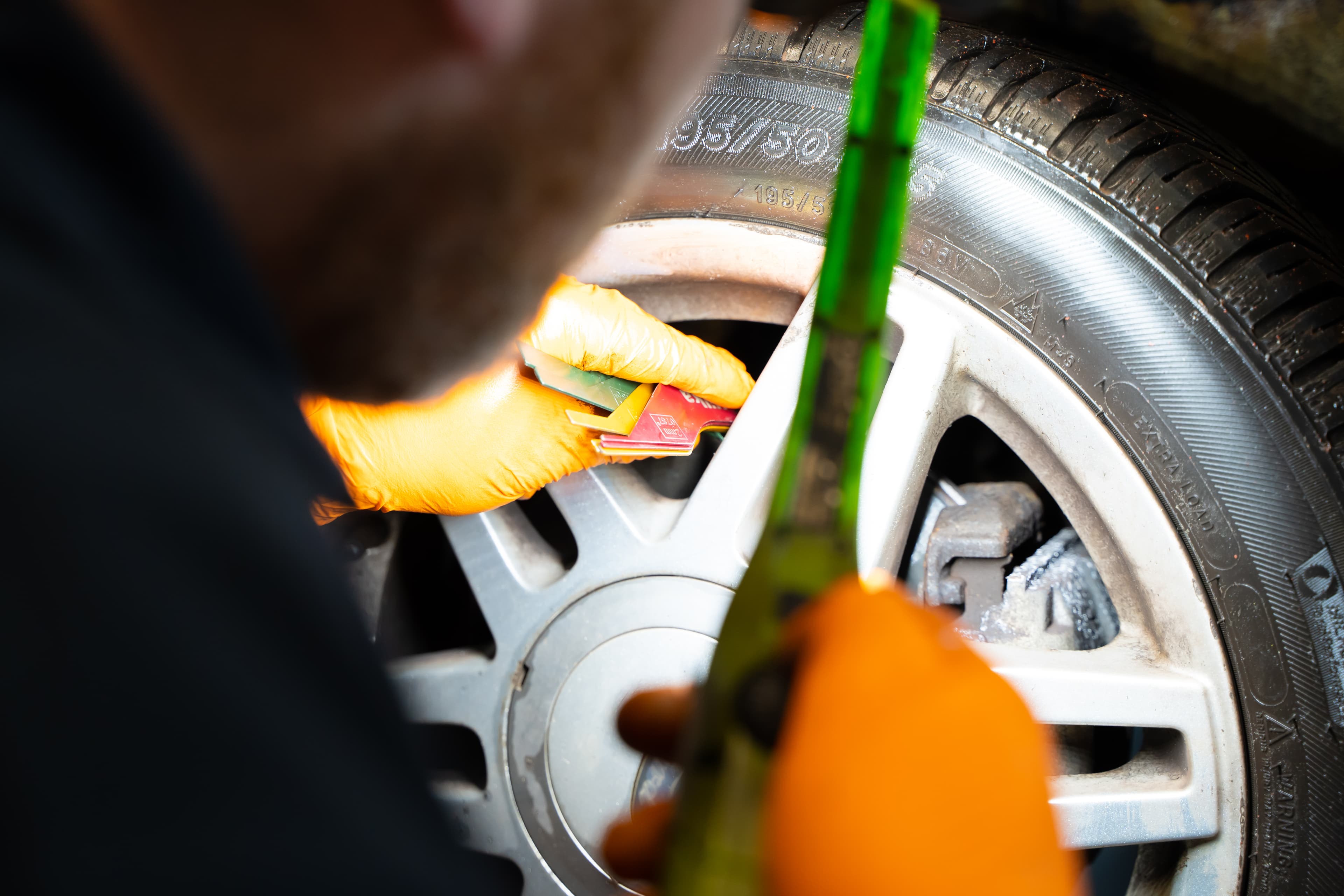 Car on MOT testing ramp